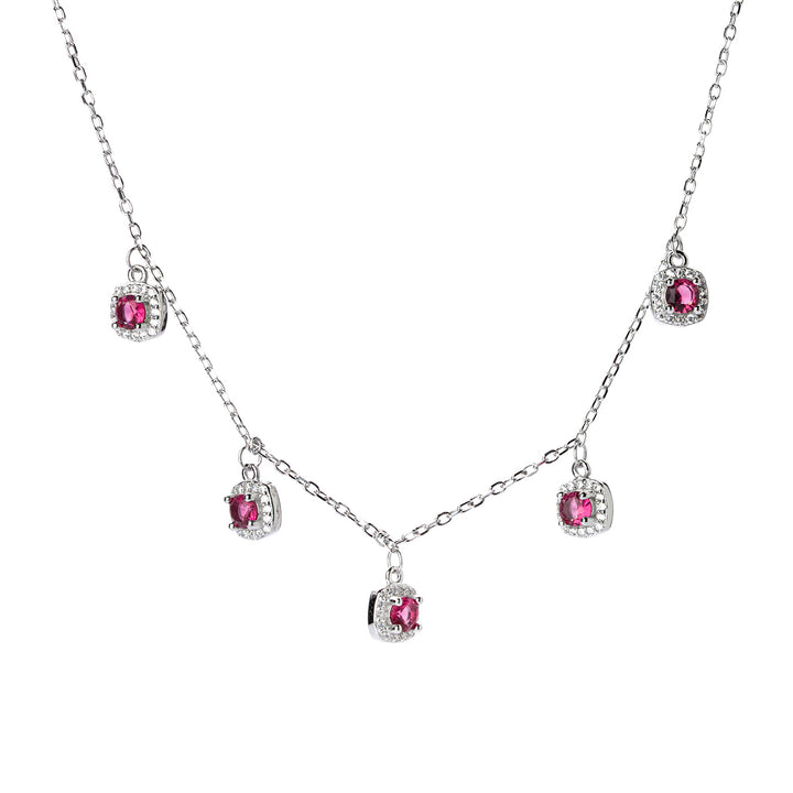 Collana con pietre bianche e rosse