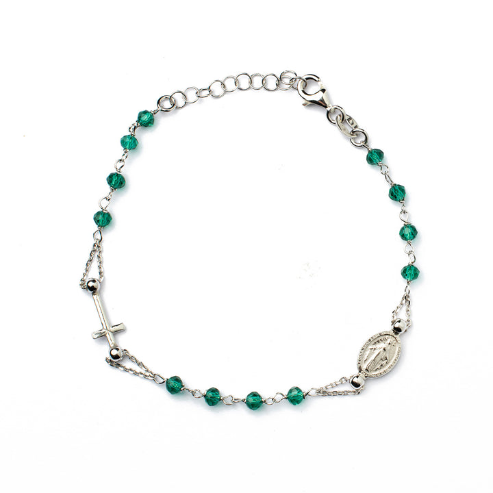 Bracciale rosario con pietre verdi