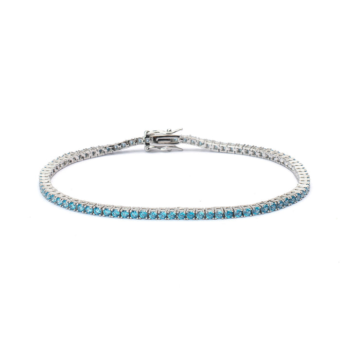 Bracciale tennis pietre azzurre 2 mm