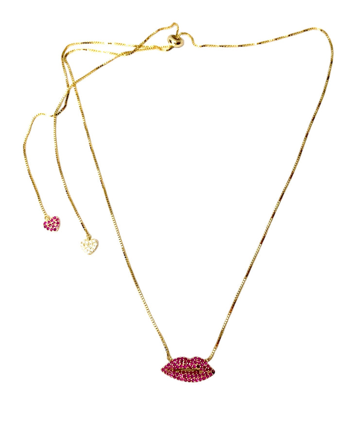 Collana saliscendi con labbra