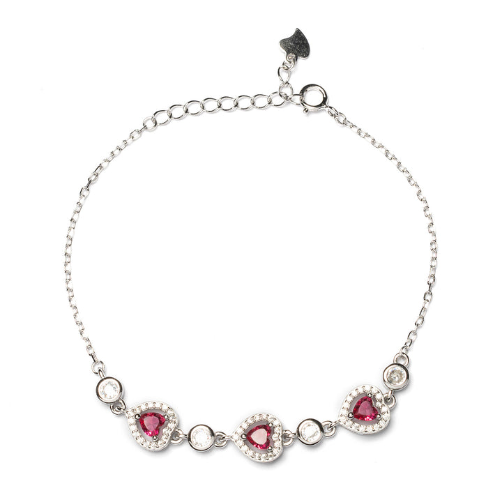 Bracciale cuori rossi