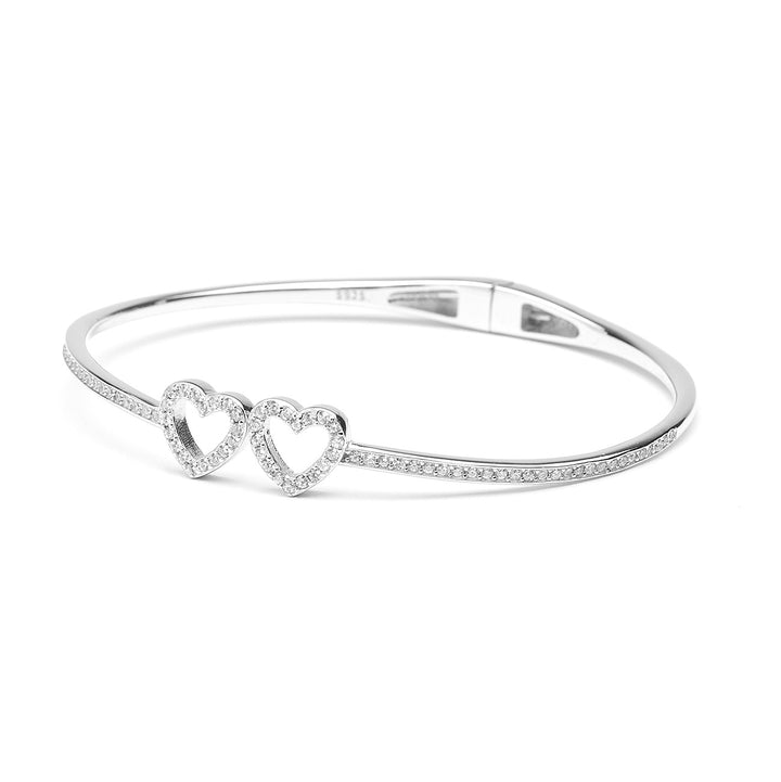 Bracciale rigido due cuori