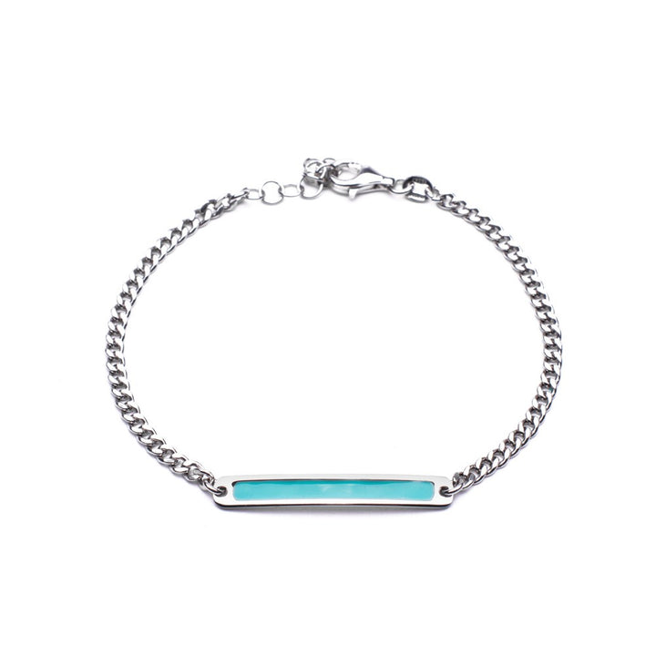 Bracciale con piastra smaltata turchese