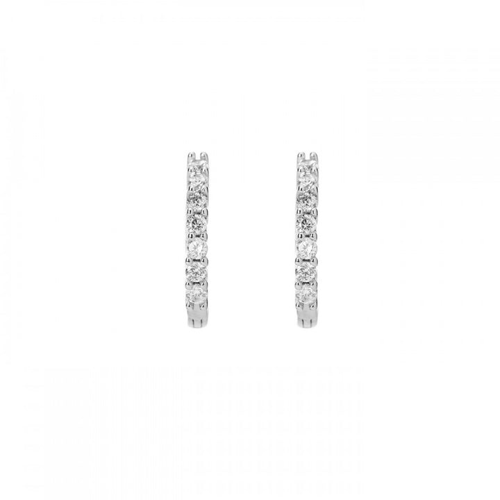 Orecchini cerchietto con pietre bianche