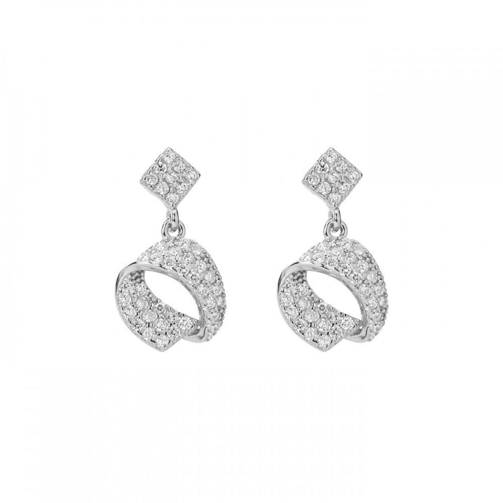 Orecchini pendenti circolari con pietre