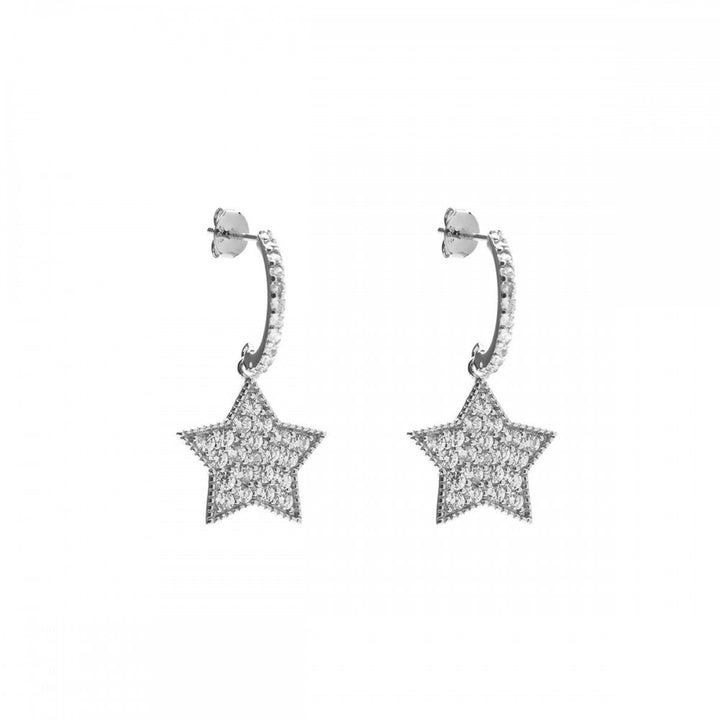 Orecchini stella con pietre bianche