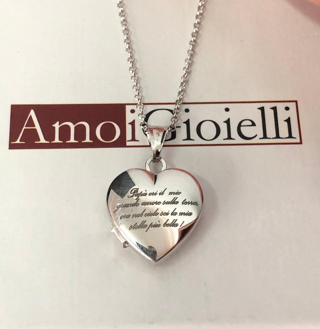 Collana foto personalizzata forma cuore che si apre