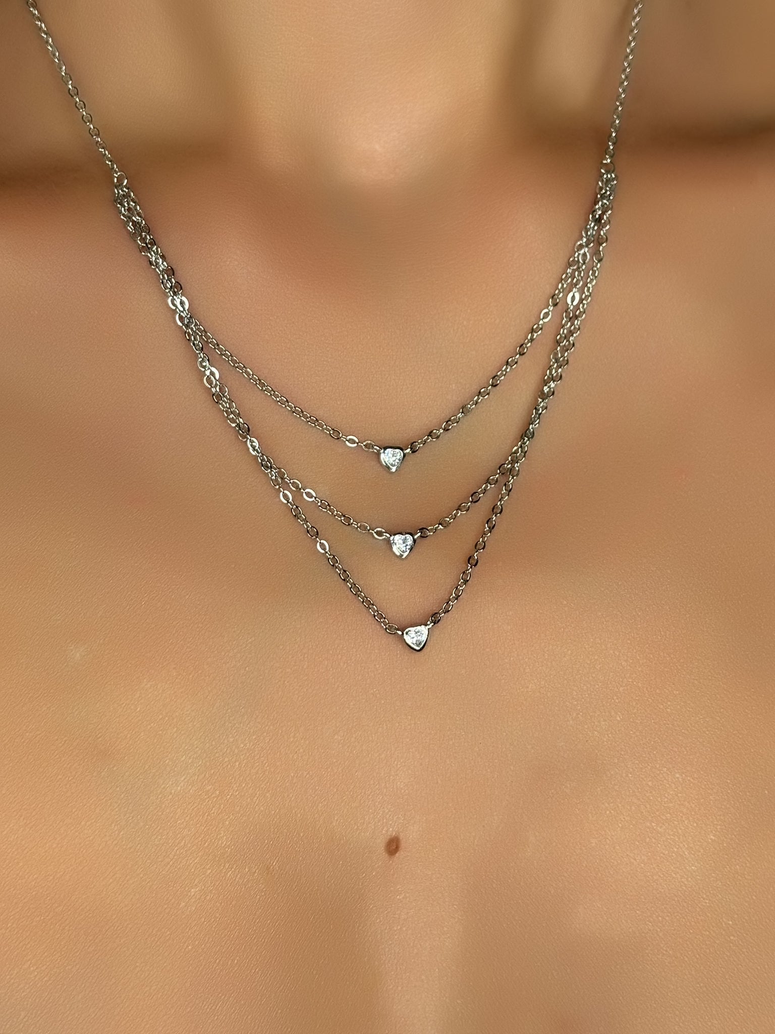 Collana multifili cuoricini