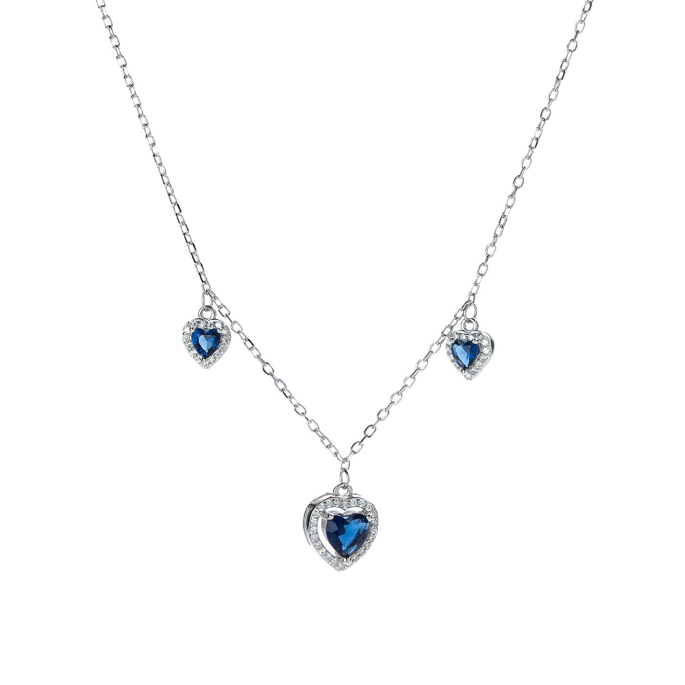 Collana con cuore blu