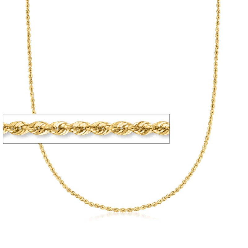 Collana fune corda in oro 18kt 2mm