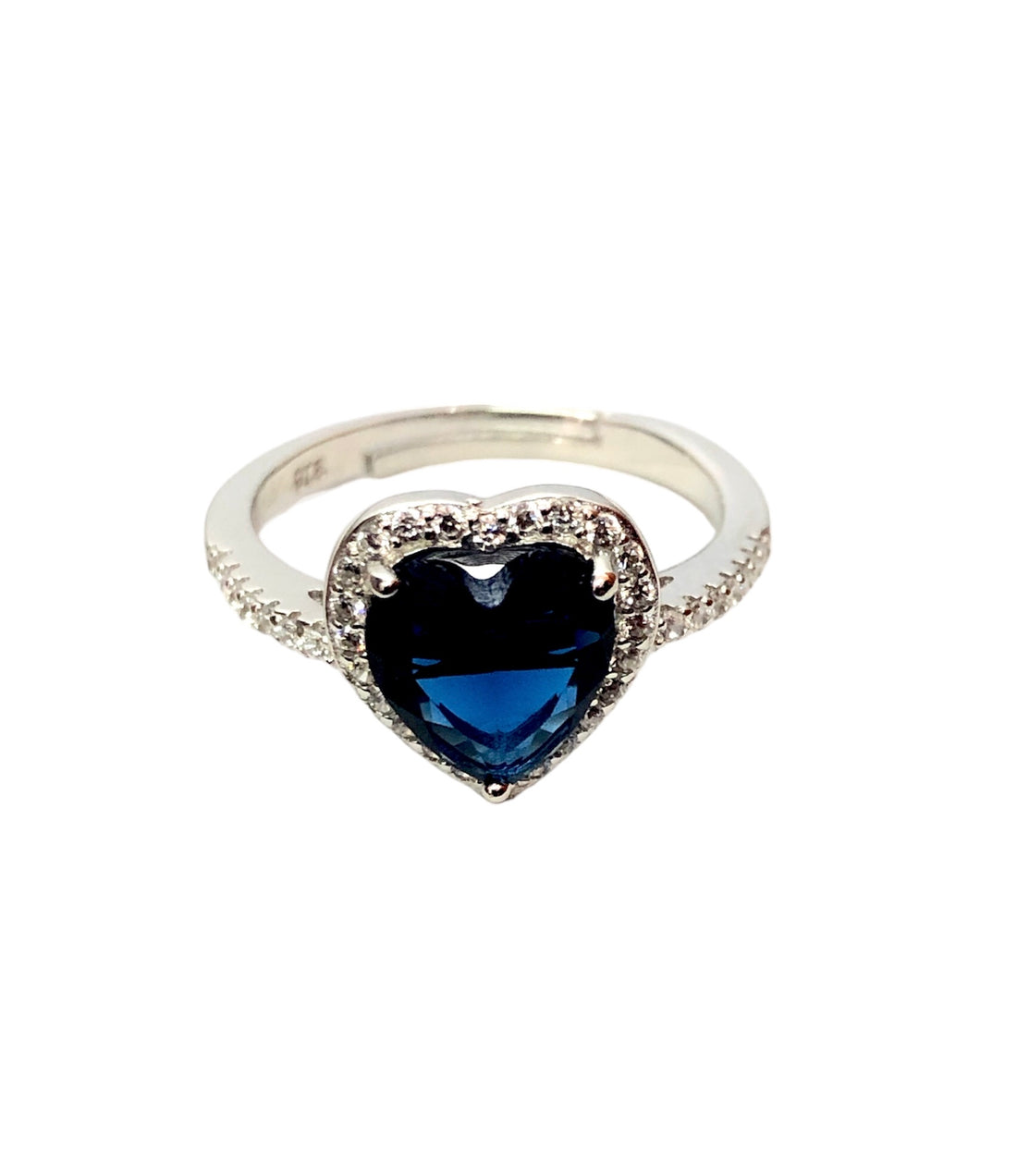 Anello con cuore blu