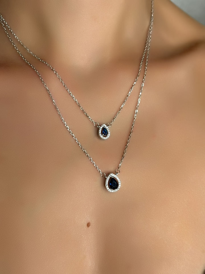 Collana a goccia blu