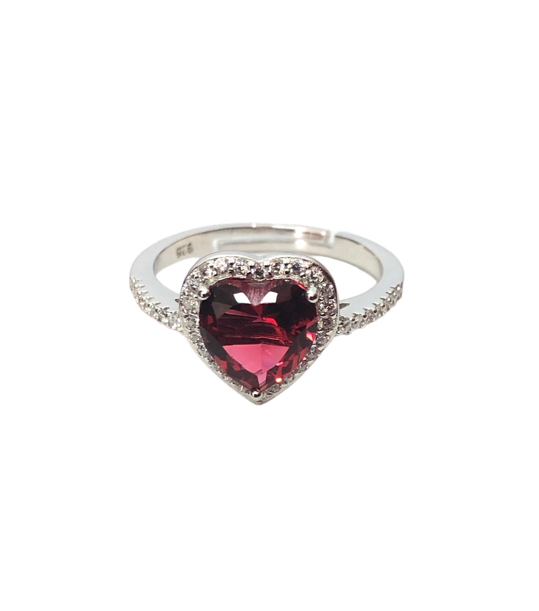 Anello con cuore rosso