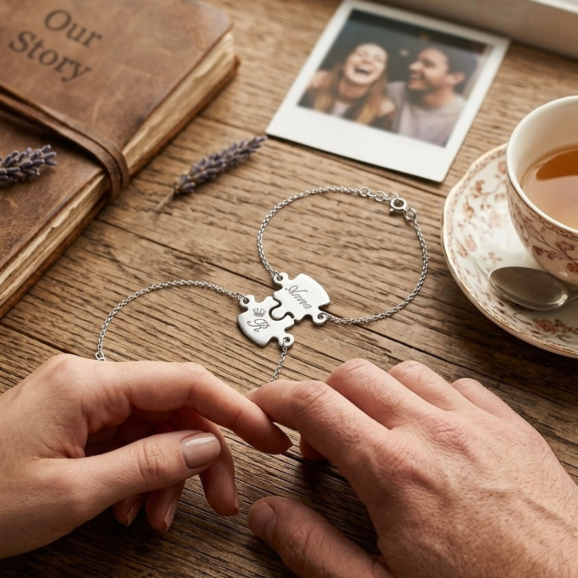 Coppia bracciali puzzle divisibile