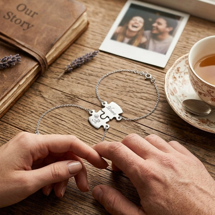 Coppia bracciali puzzle divisibile