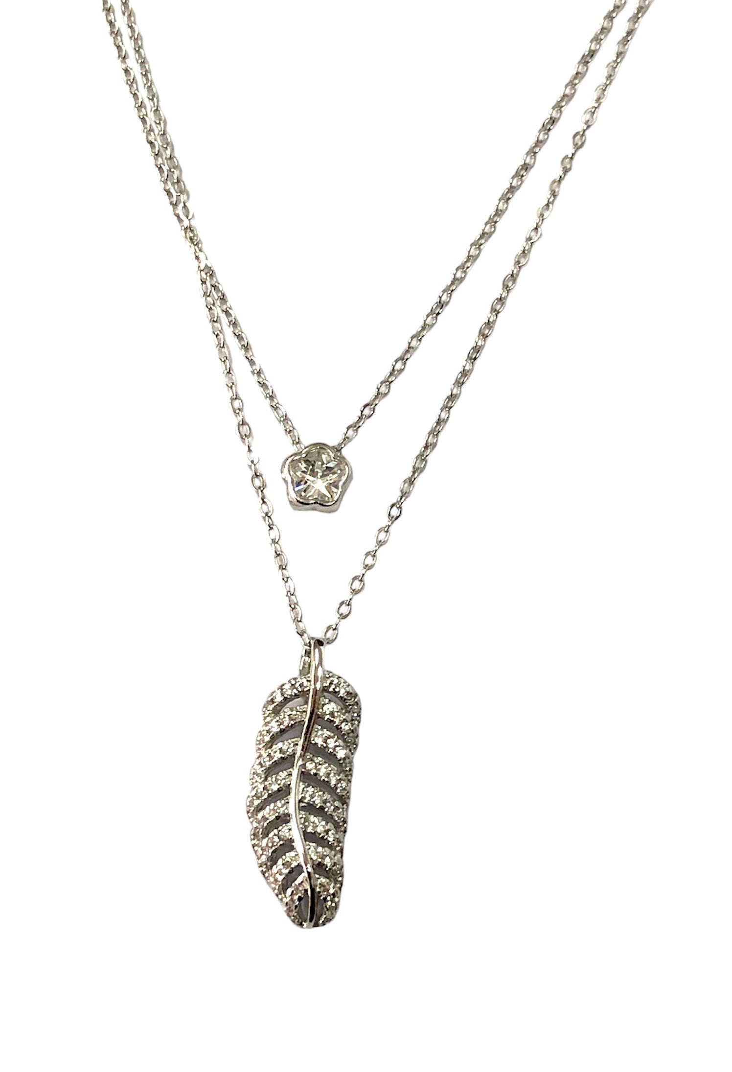 Collana con due fili foglia