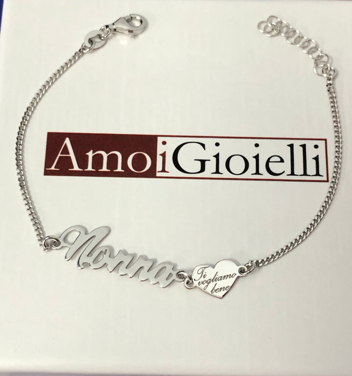 Bracciale nonna con cuore ti vogliamo bene