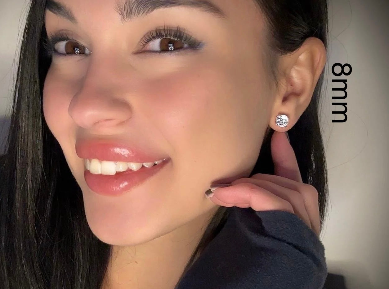 Orecchini punto luce 3-4-5-6-7-8-9 mm