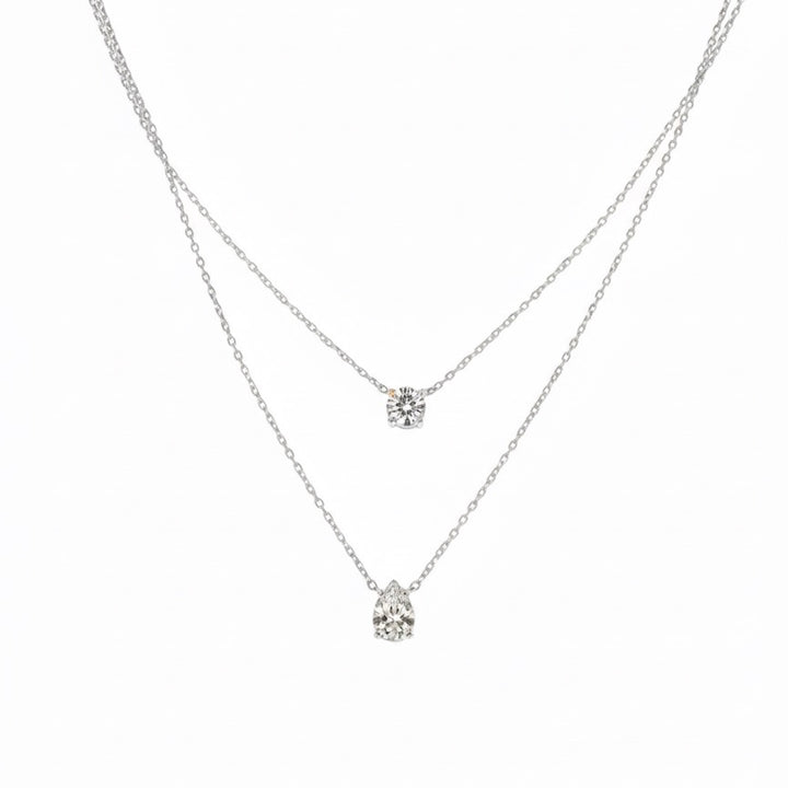 Collana con due fili punto luce e goccia