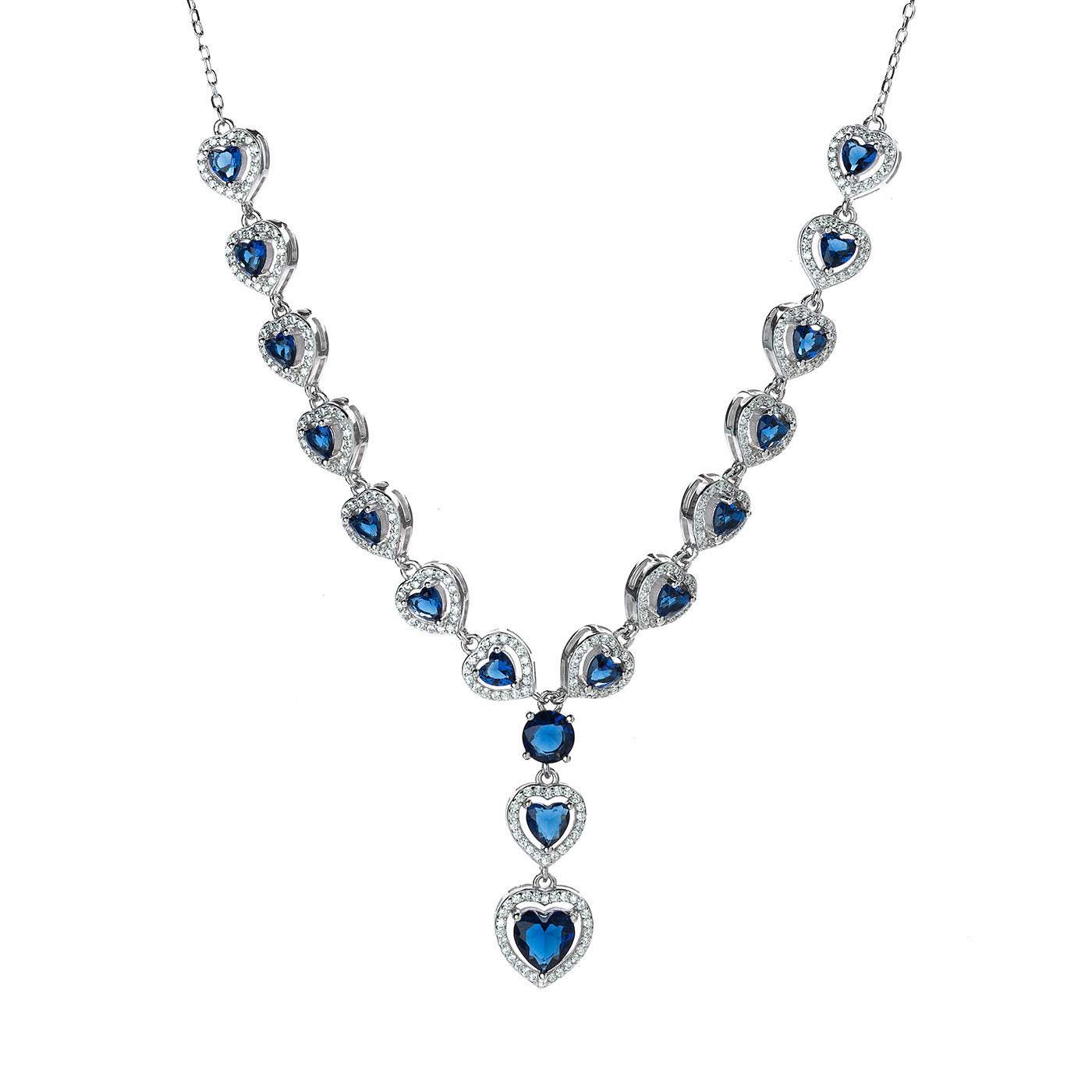 Collana con cuori blu