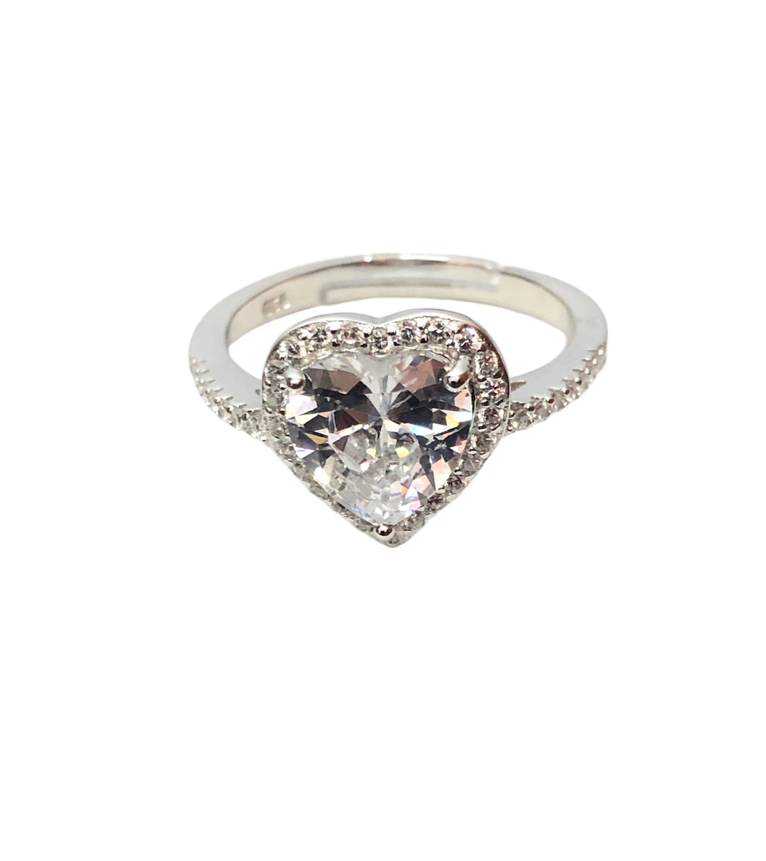 Anello con cuore bianco