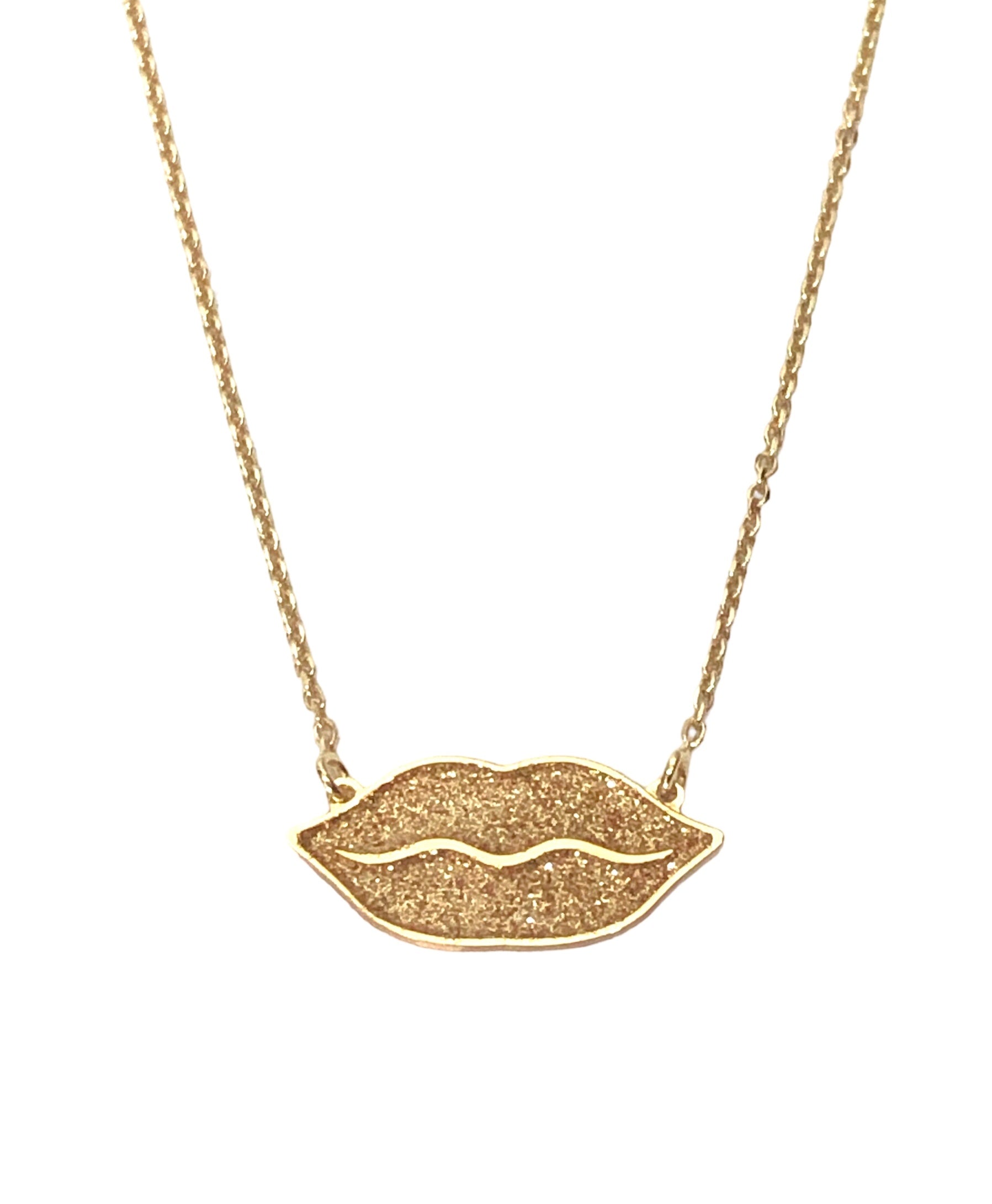 Collana Labbra con glitter Champagne