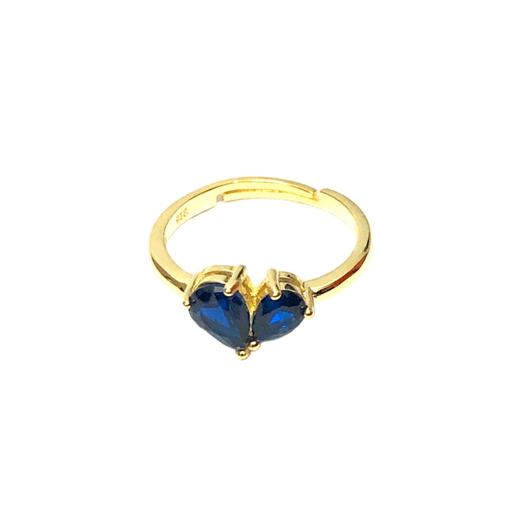 Anello Regolabile Con Pietre Blu