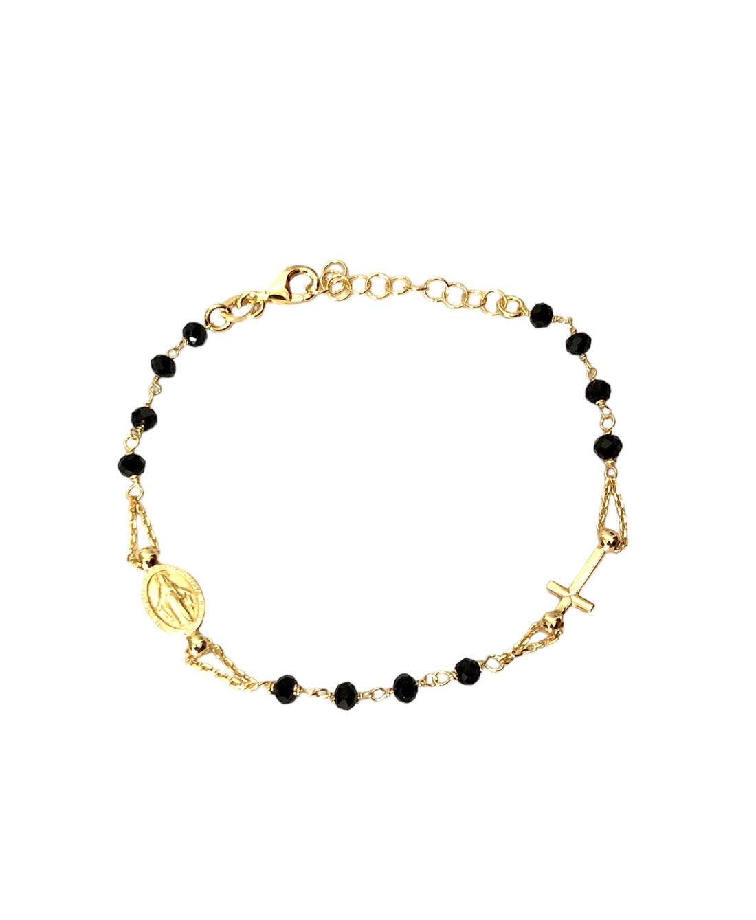 Bracciale rosario con pietre nere