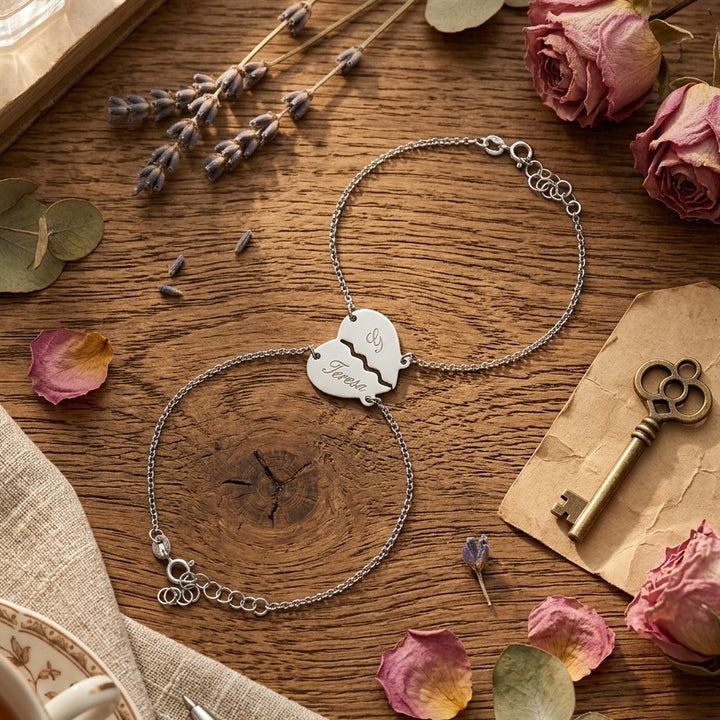 Coppia bracciali cuore divisibile