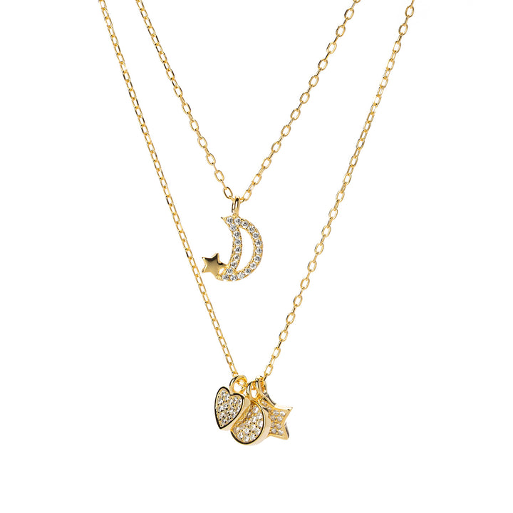 Collana doppio filo con pendenti