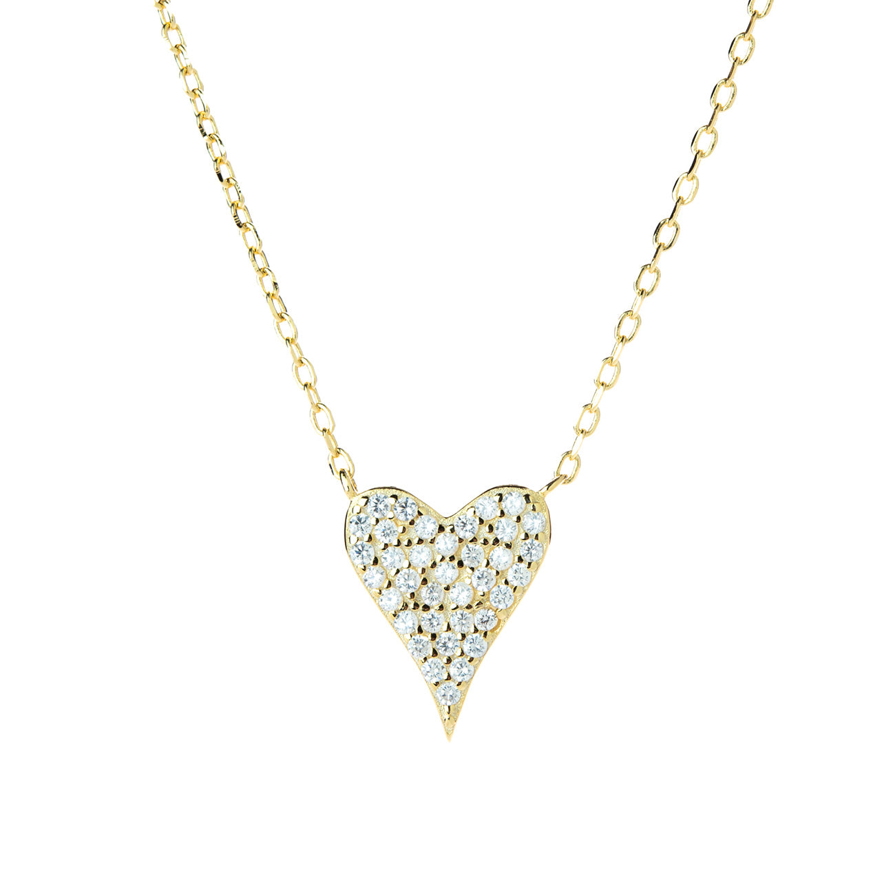 Collana cuore con zirconi