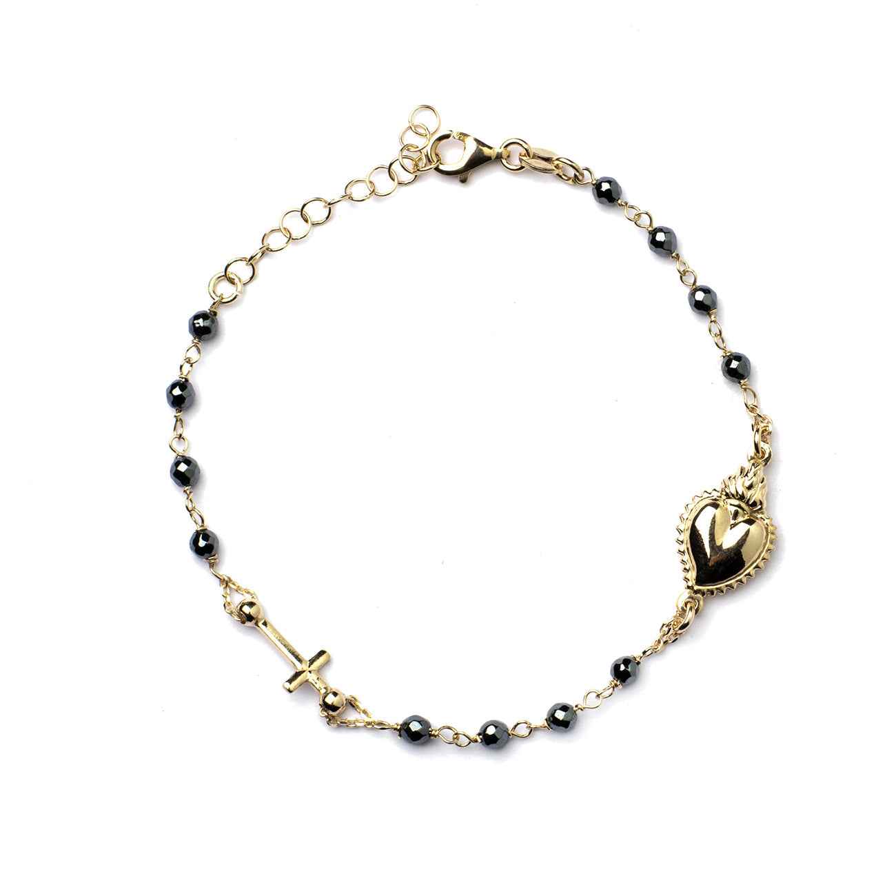 Bracciale rosario con cuore sacro
