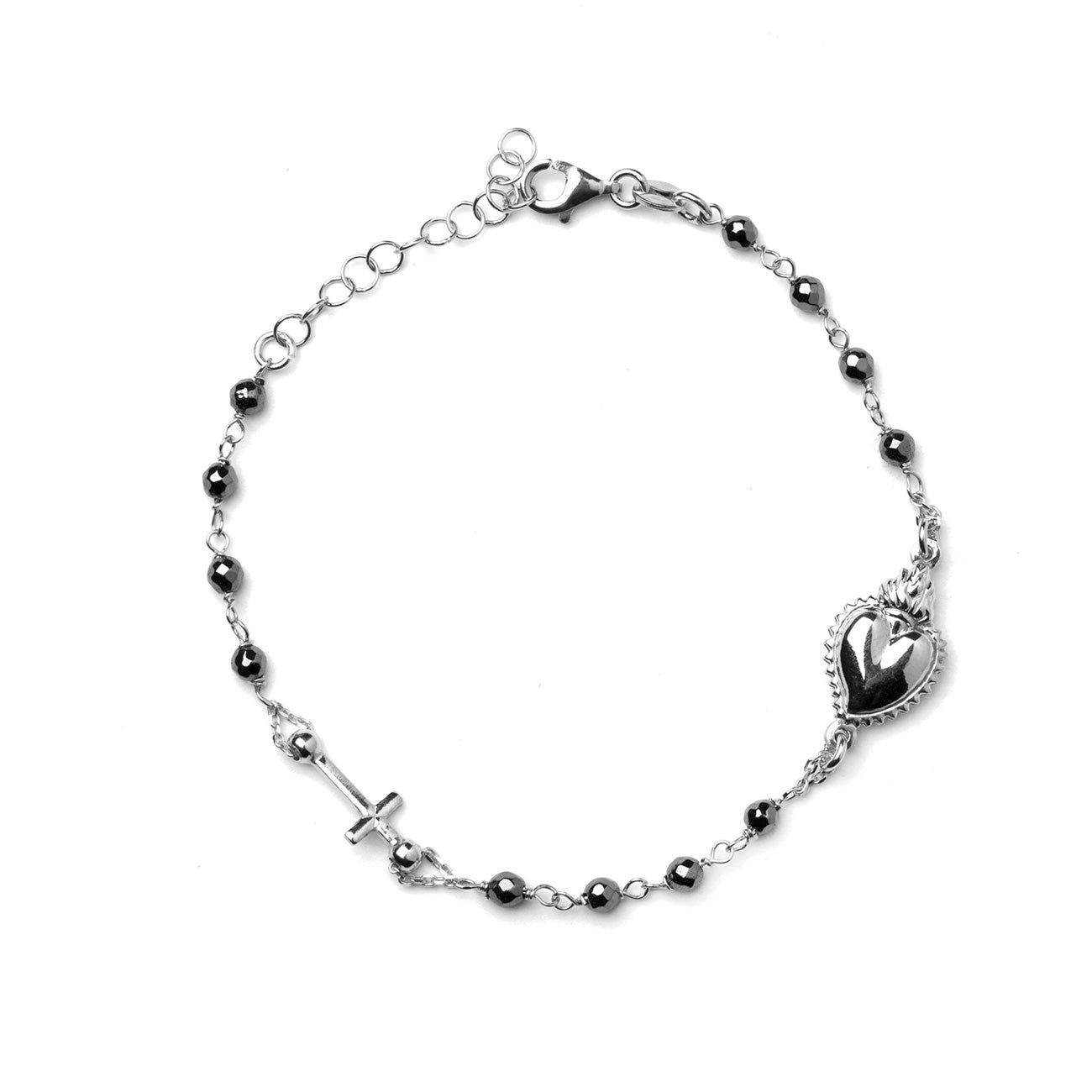 Bracciale rosario con cuore sacro