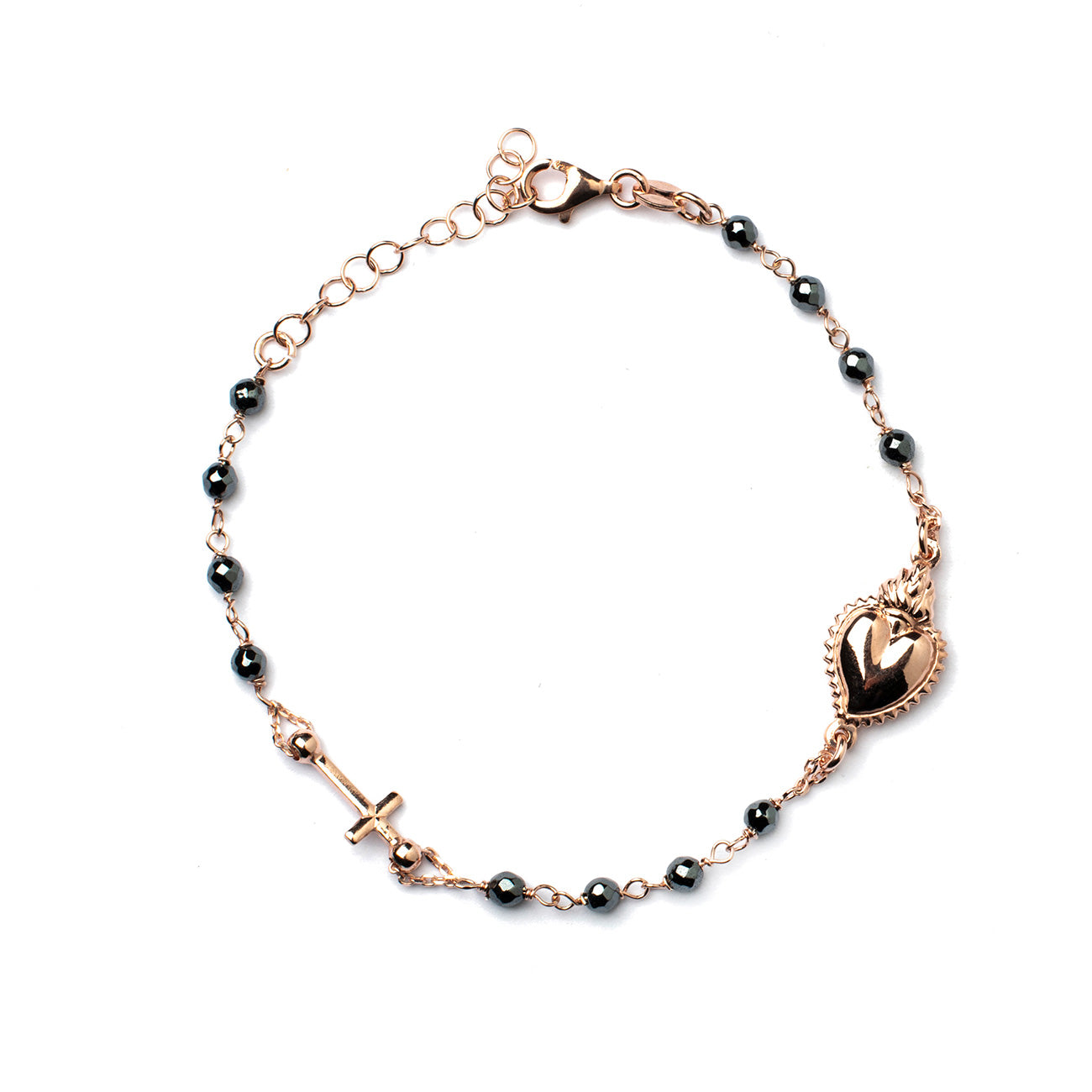 Bracciale rosario con cuore sacro