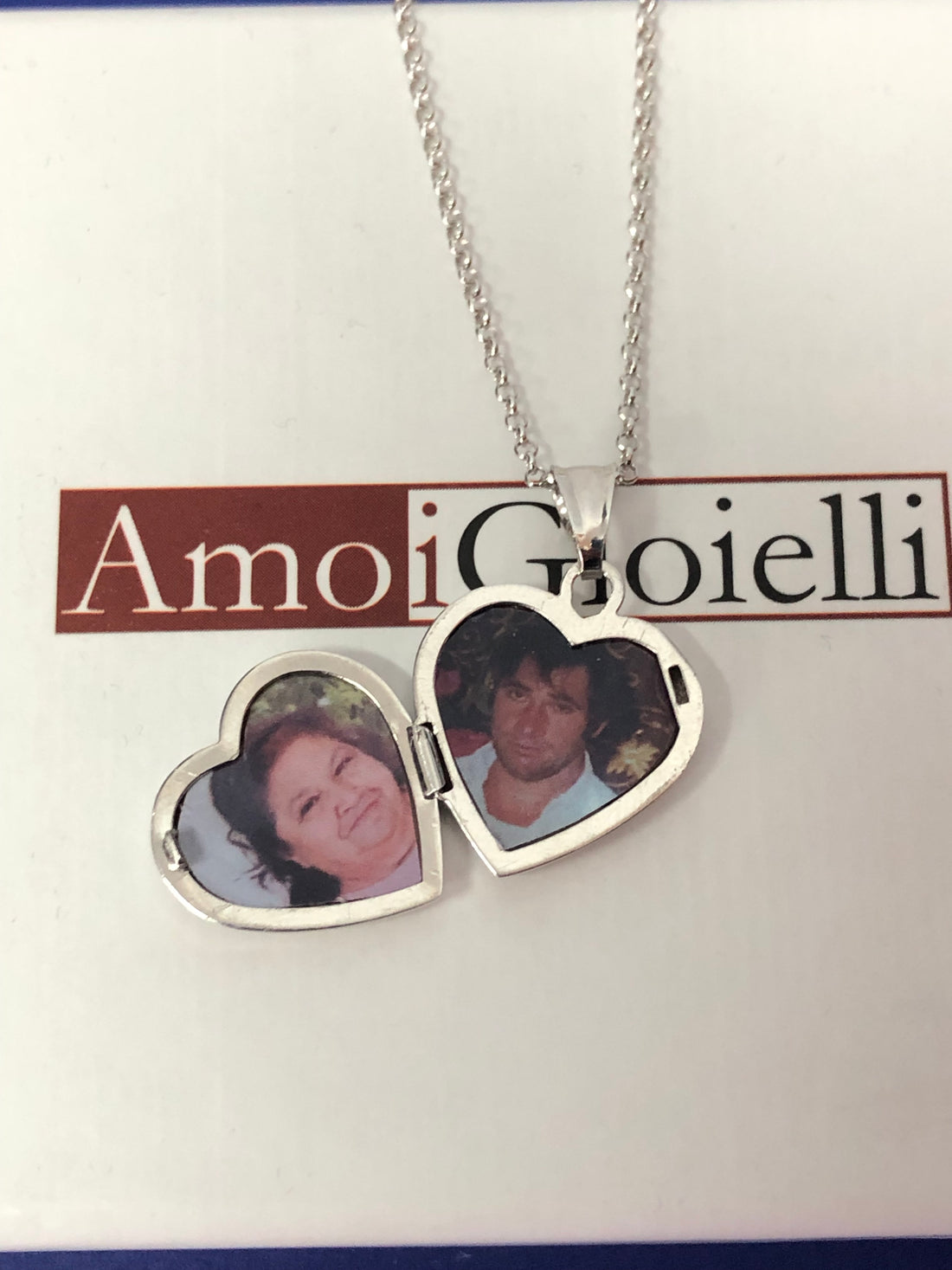 Collana foto personalizzata forma cuore che si apre