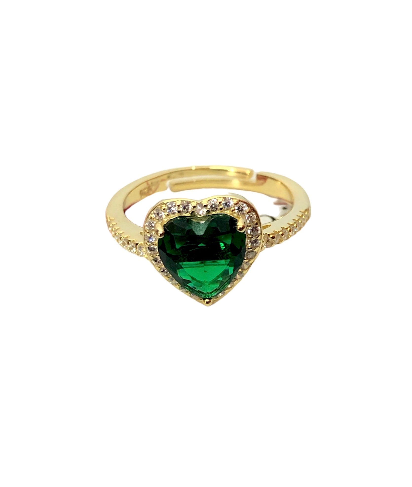 Anello con cuore verde
