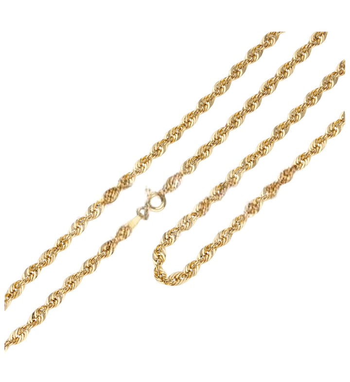 Collana fune corda lucida in oro 18kt 3,3mm