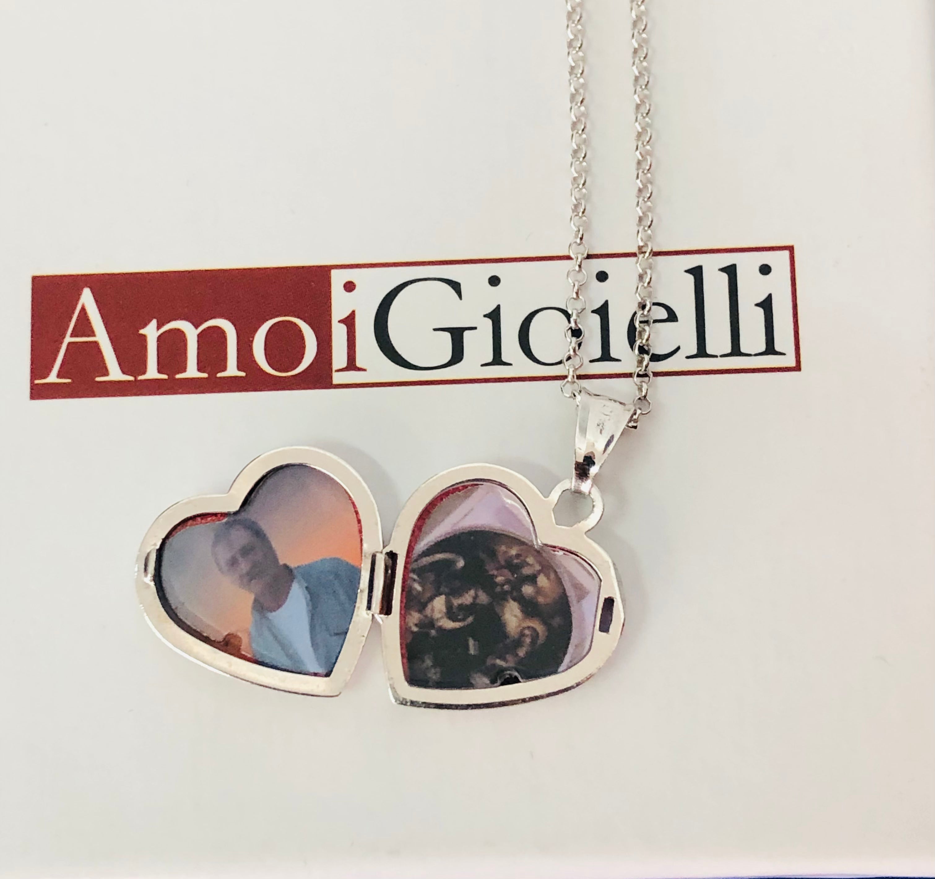 Collana foto personalizzata forma cuore che si apre