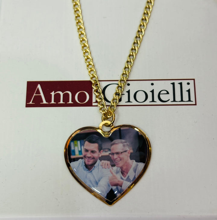 Collana foto personalizzata forma cuore