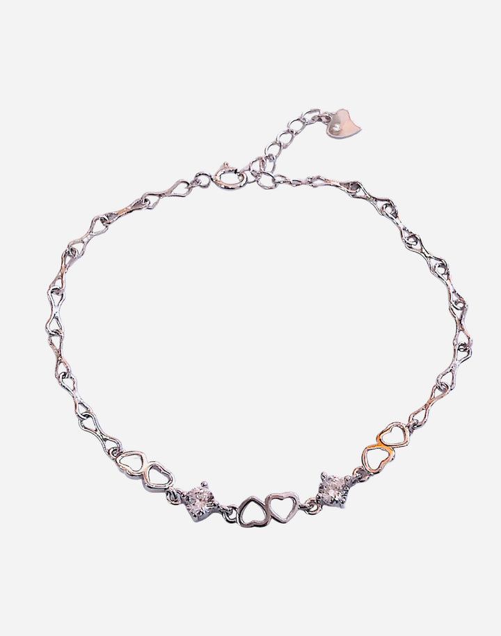 Bracciale con cuori e punto luce