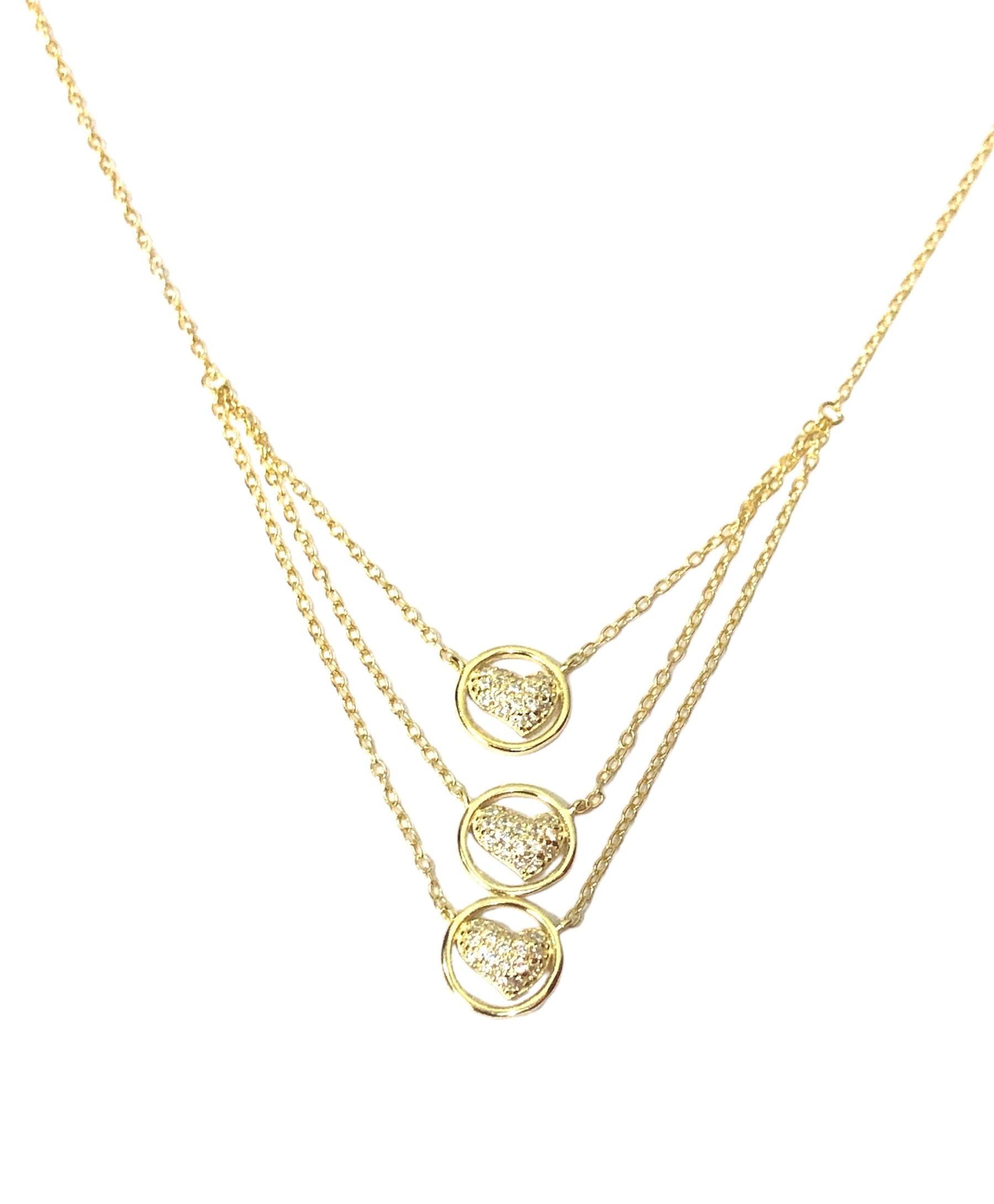 Collana tre fili cuore