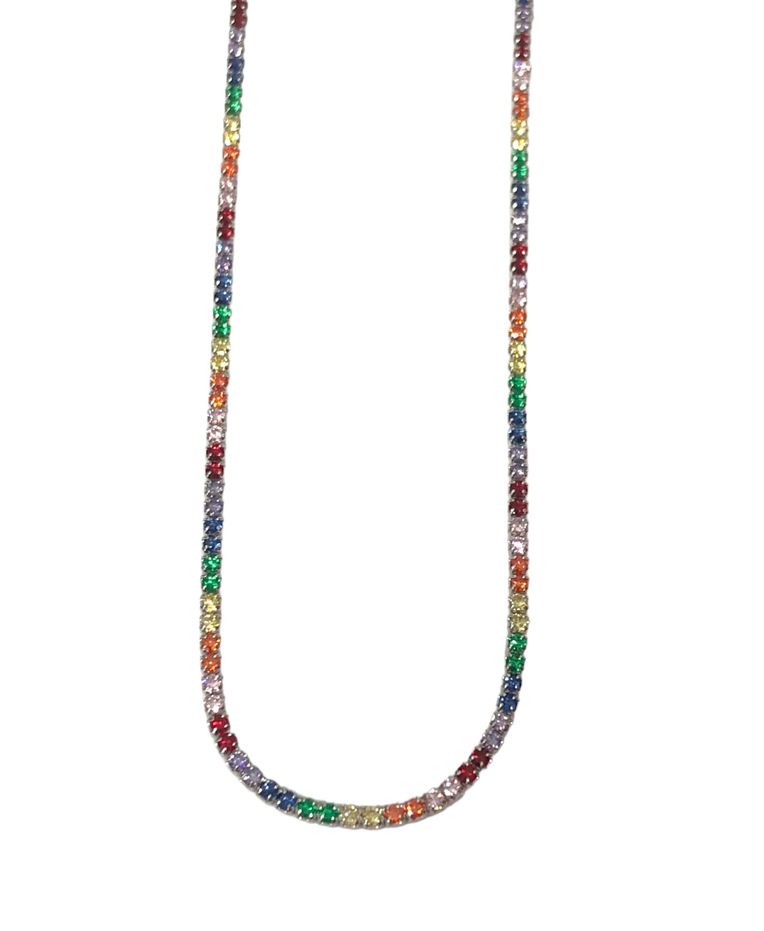 Collana tennis multicolor 2 mm