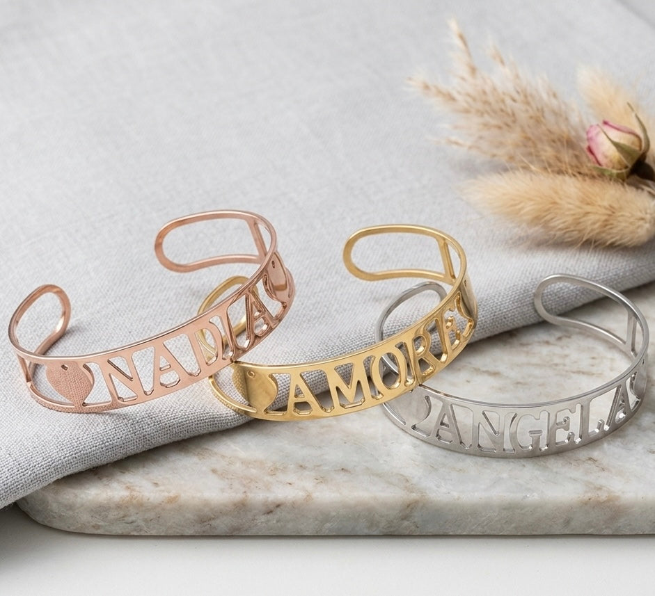Bracciale nome & cuori