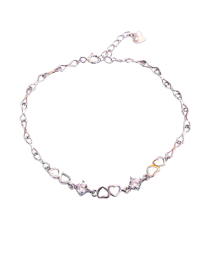 Bracciale con cuori e punto luce