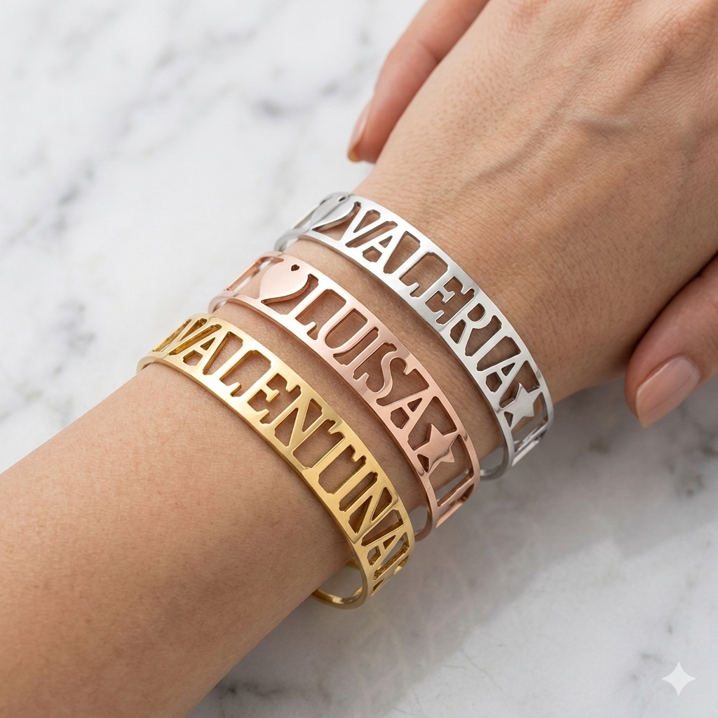 Bracciale cuore nome stella