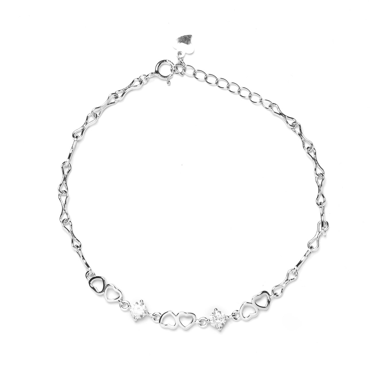 Bracciale con cuori e punto luce