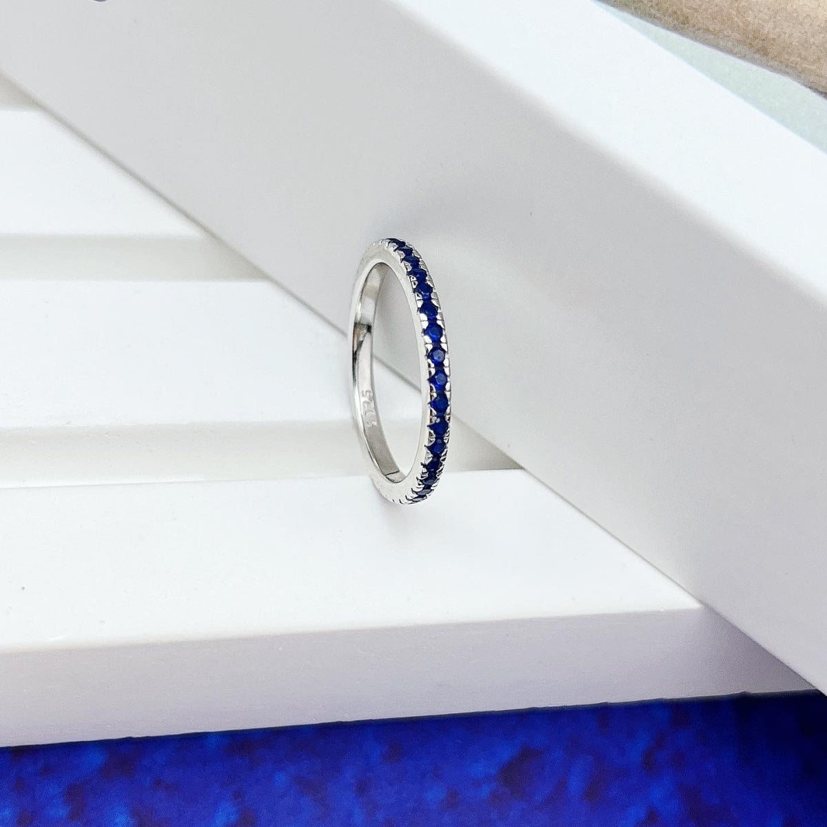 CLEVER Orecchini Acchiappasogni In Argento 925 Con Pietra Blu E Piume - Lunghezza 40 Cm