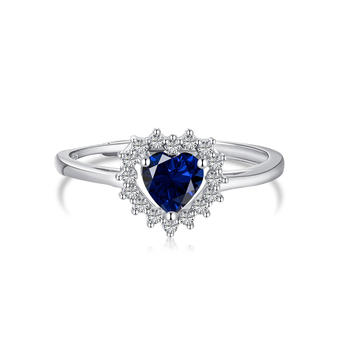 Anello con cuore blu