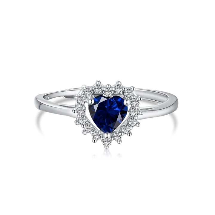 Anello con cuore blu