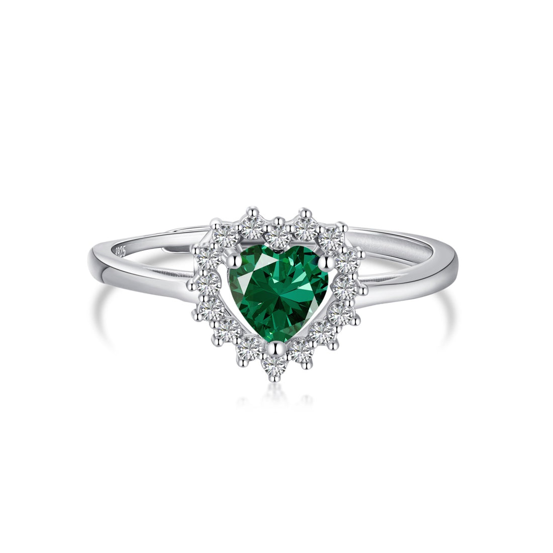 Anello con cuore verde